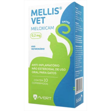 Anti-inflamatório Mellis Vet Gatos 0,2mg com 10 comprimidos