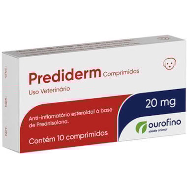 Anti-inflamatório Prediderm 20mg com 10 comprimidos blister - unidade