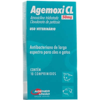Antibiótico Agemoxi CL 50mg com 10 comprimidos