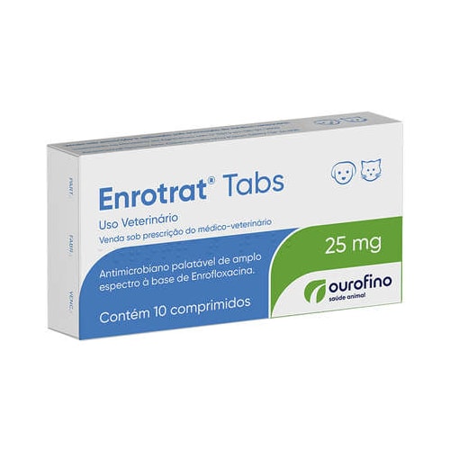 Antibiótico Enrotrat Tabs 25mg com 10 comprimidos