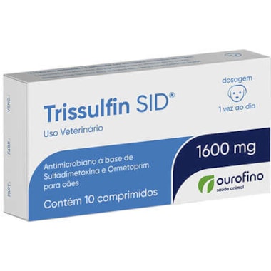 Antimicrobiano Trissulfin Sid 1600mg com 10 comprimidos - caixa
