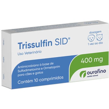 Antimicrobiano Trissulfin Sid 400mg com 10 comprimidos blister - unidade