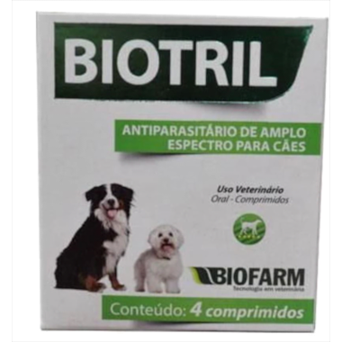 Antiparasitário Biotril com 4 comprimidos