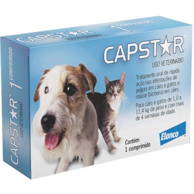 Antiparasitário Capstar Azul 11,4mg - ate 11,4kg com 1 comprimido