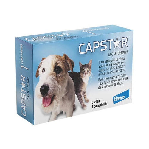 Antiparasitário Capstar Azul 11,4mg - ate 11,4kg com 1 comprimido