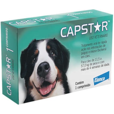 Antiparasitário Capstar Verde 57mg - de 11,4kg ate 57kg com 1 comprimido