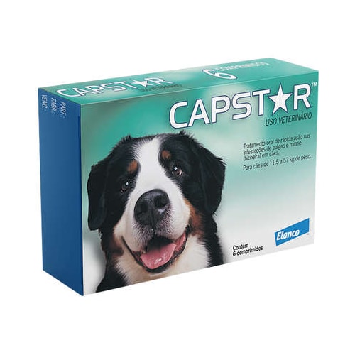 Antiparasitário Capstar Verde 57mg - de 11,4kg ate 57kg com 6 comprimidos