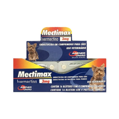 Antiparasitário Mectimax Ivermectina 3mg com 4 comprimidos