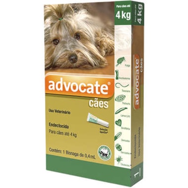 Antipulgas Advocate Cães ate 4kg - 0,4ml
