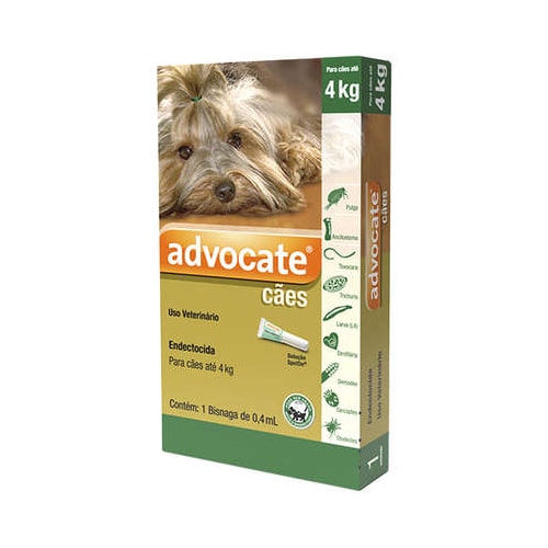 Antipulgas Advocate Cães ate 4kg - 0,4ml