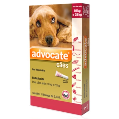 Antipulgas Advocate Cães de 10kg a 25kg - 2,5ml