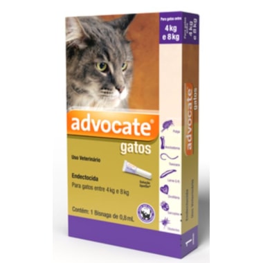 Antipulgas Advocate Gatos de 4kg ate 8kg - 0,8ml
