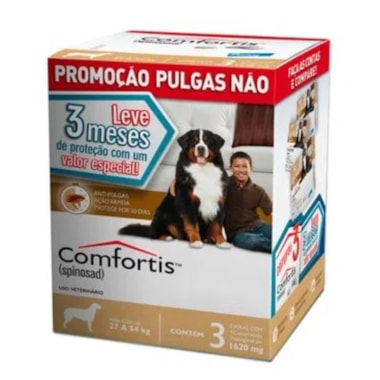 Antipulgas Comfortis Cães de 27kg ate 54kg - 1620mg - 1 comprimido