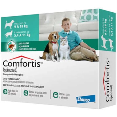 Antipulgas Comfortis Cães de 9kg ate 18kg - 560mg - 1 comprimido