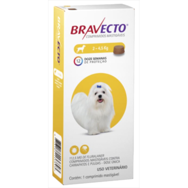 Antipulgas e Carrapatos Bravecto 112,5mg - 2kg a 4,5kg