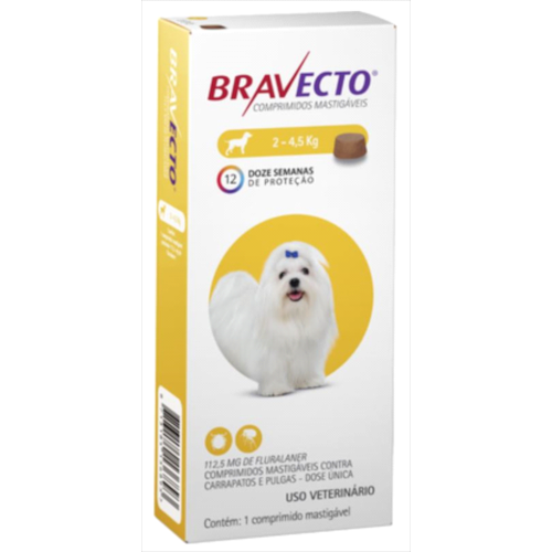 Antipulgas e Carrapatos Bravecto 112,5mg - 2kg a 4,5kg