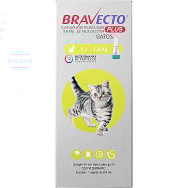 Antipulgas e Carrapatos Bravecto Plus Gatos 112,5mg - ate 2,5kg
