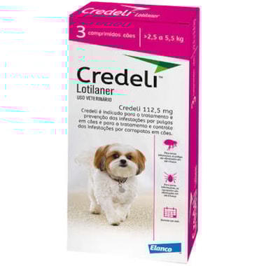 Antipulgas e Carrapatos Credeli Cães 112,5mg - de 2,5kg ate 5,5kg - combo