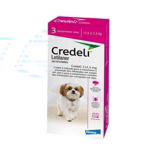 Antipulgas e Carrapatos Credeli Cães 112,5mg - de 2,5kg ate 5,5kg - combo