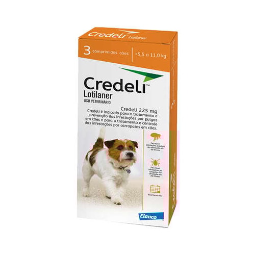 Antipulgas e Carrapatos Credeli Cães 225mg - de 5,5kg ate 11kg