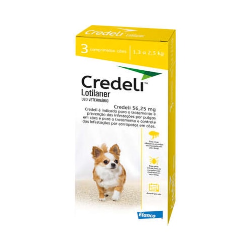 Antipulgas e Carrapatos Credeli Cães 56,5mg - de 1,3kg ate 2,5kg - combo