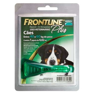 Antipulgas e Carrapatos Frontline Plus Cães Raças Gigantes - de 40kg a 60kg