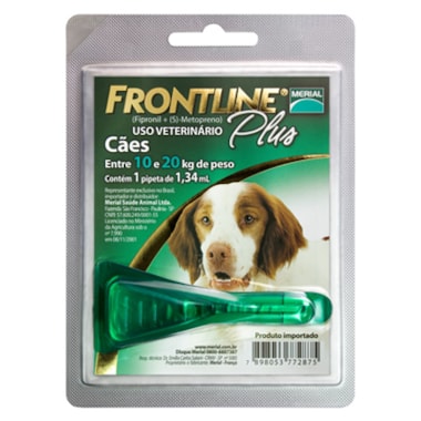 Antipulgas e Carrapatos Frontline Plus Cães Raças Medias - 10kg ate 20kg