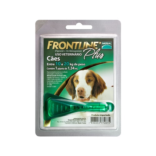 Antipulgas e Carrapatos Frontline Plus Cães Raças Medias - 10kg ate 20kg