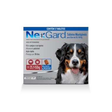 Antipulgas e Carrapatos Nexgard Cães Raças Gigantes 6g - 25,1kg ate 50kg - combo