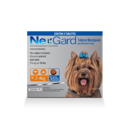 Antipulgas e Carrapatos Nexgard Cães Raças Pequenas 0,5g - 2kg ate 4kg - combo