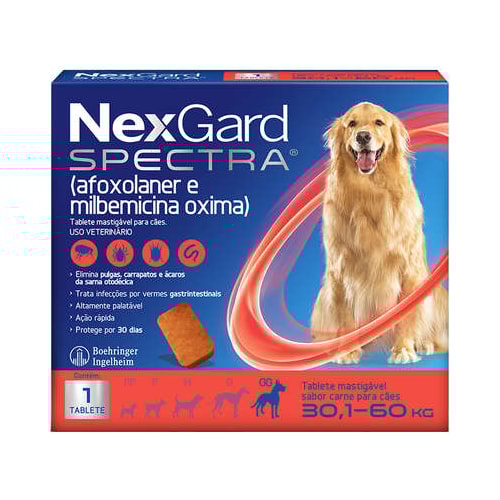 Antipulgas e Carrapatos Nexgard Spectra Cães Raças Gigantes - 30,1kg ate 60kg