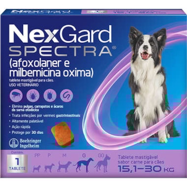 Antipulgas e Carrapatos Nexgard Spectra Cães Raças Grandes - 15,1kg ate 30kg