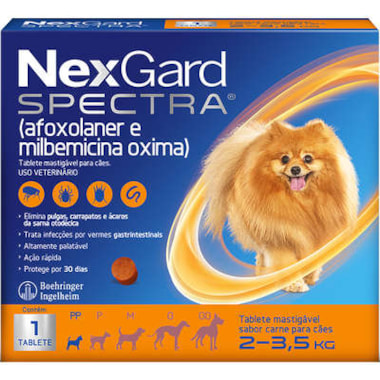 Antipulgas e Carrapatos Nexgard Spectra Cães Raças Minis - de 2kg ate 3,5kg