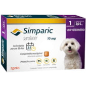 Antipulgas e Carrapatos Simparic 10mg - 2,6kg a 5kg