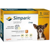Antipulgas e Carrapatos Simparic 5mg - 1,3kg a 2,5kg