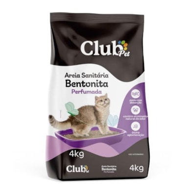 Areia Higiênica Club Pet Bentonita Perfumada 4kg