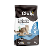 Areia Higiênica Club Pet Bentonita Tradicional 4kg