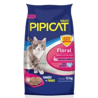 Areia Higiênica Pipicat Floral Perfumado 12kg