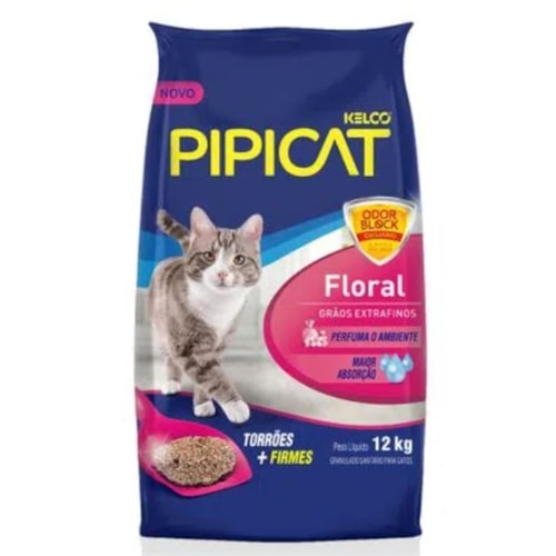 Areia Higiênica Pipicat Floral Perfumado 12kg