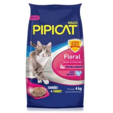 Areia Higiênica Pipicat Floral Perfumado 4kg