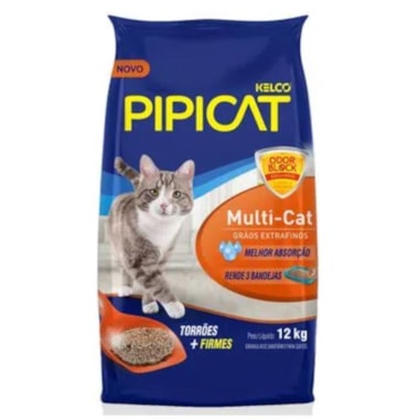 Areia Higiênica Pipicat Multicat 12kg