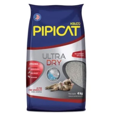 Areia Higiênica Pipicat Ultra Dry 4kg