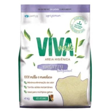 Areia Higiênica Viva Verde Grãos Finos 4kg