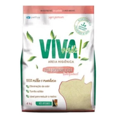 Areia Higiênica Viva Verde Grãos Mistos 4kg