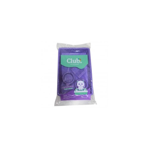 Bandeja Higiênica + Pá Higiênica + Comedouro Club Pet Lilás Kit