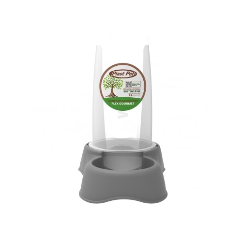 Bebedouro Plast Pet Automático Eco Cinza 650ml