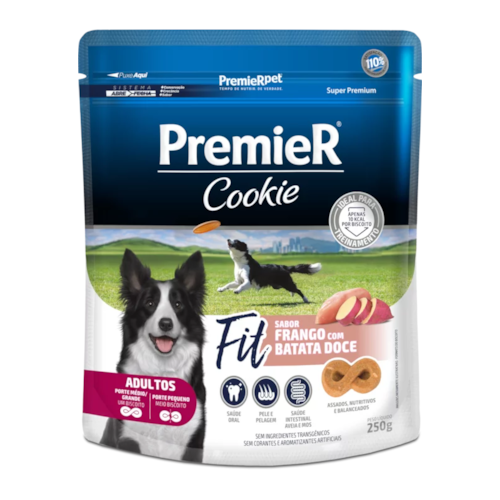 Biscoito Cookie Premier Fit Frango Batata Doce Cães Adultos 250g