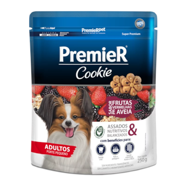 Biscoito Cookie Premier Frutas Vermelhas Cães Adultos Raças Pequenas 250g