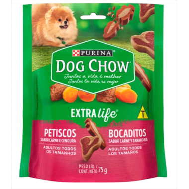 Biscoito Dog Chow Carne Cenoura Cães 75g