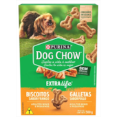Biscoito Dog Chow Extralife Frango Integral Cães Mini 500g